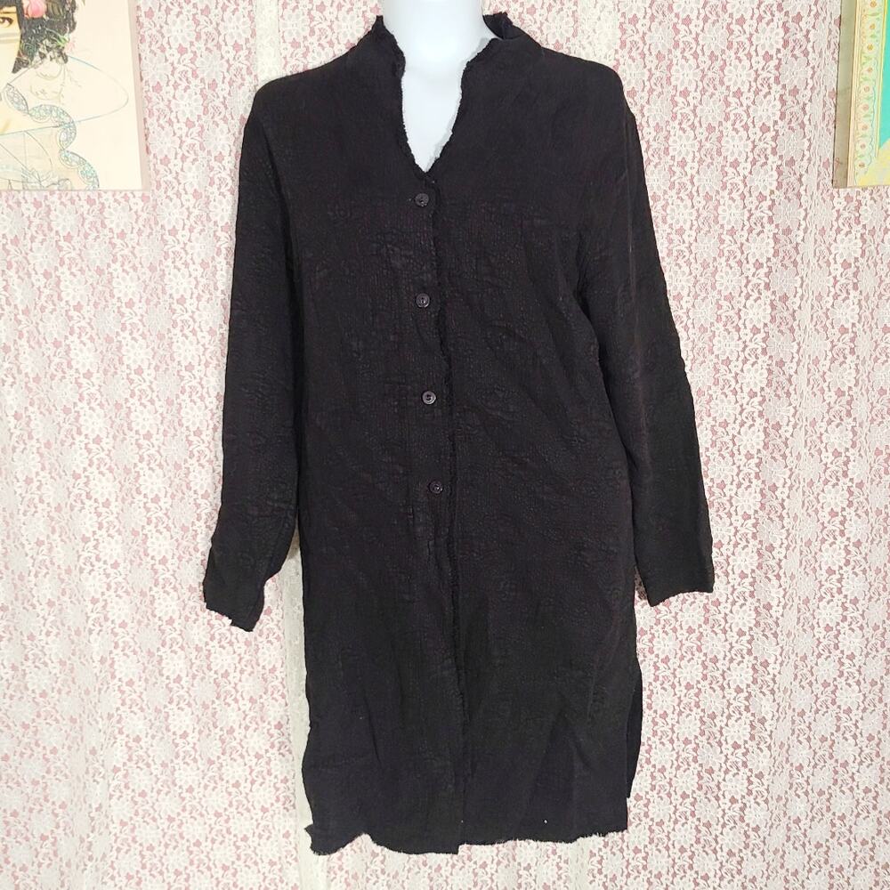 vintage 90sTianello black textured faux suede jacket size large - Picture 2 of 10